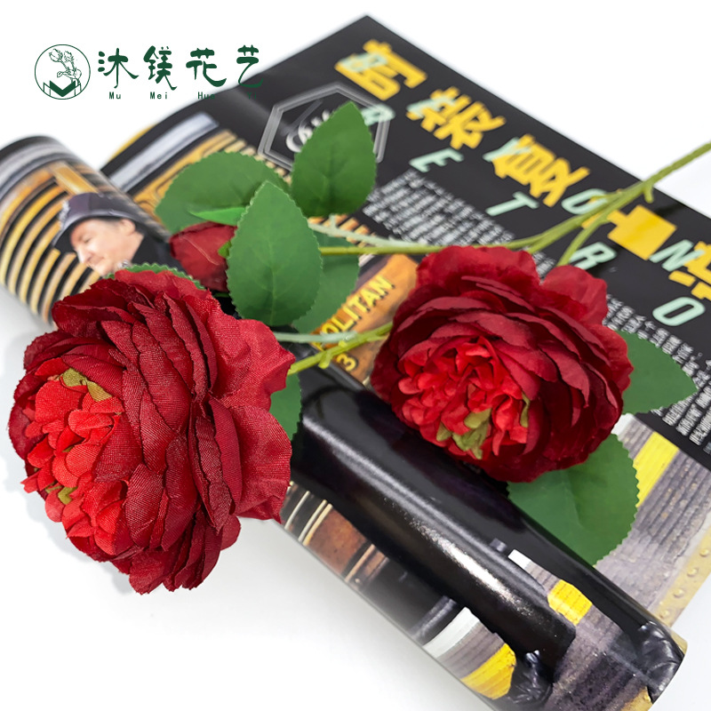 Offer Emulational Flower and Grass Wedding Hall Decoration Wedding Bouquet Home Flower Arrangement Hotel Foreign Peony