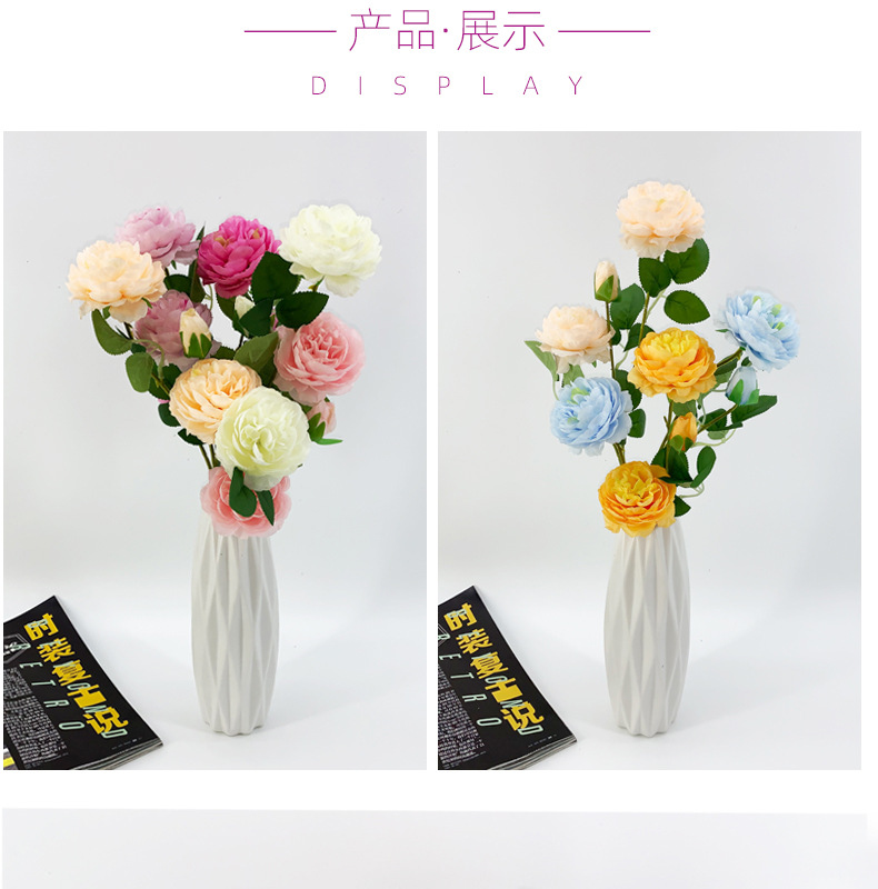 Offer Emulational Flower and Grass Wedding Hall Decoration Wedding Bouquet Home Flower Arrangement Hotel Foreign Peony