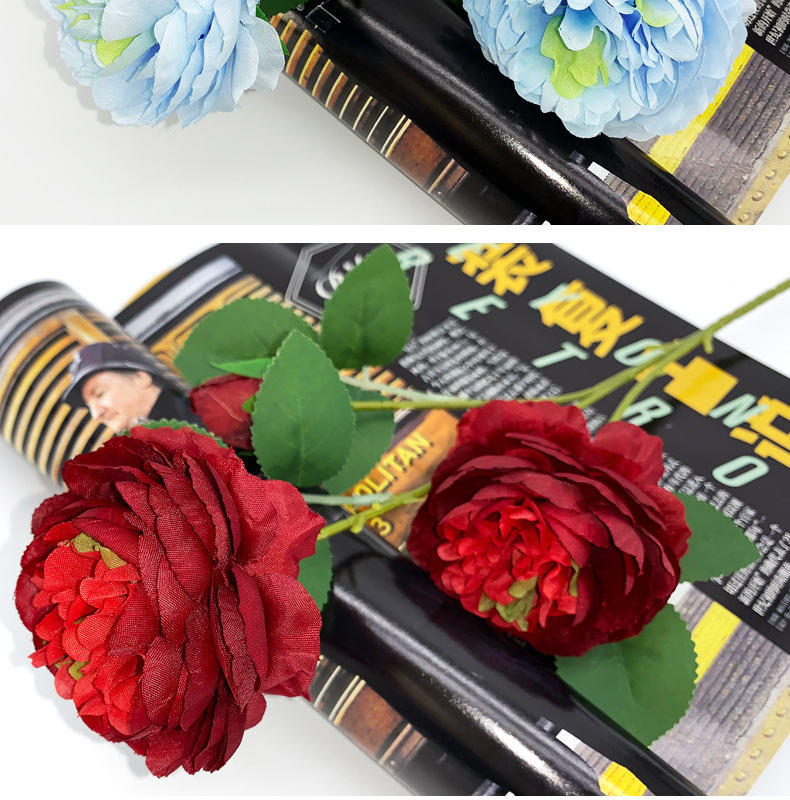 Offer Emulational Flower and Grass Wedding Hall Decoration Wedding Bouquet Home Flower Arrangement Hotel Foreign Peony