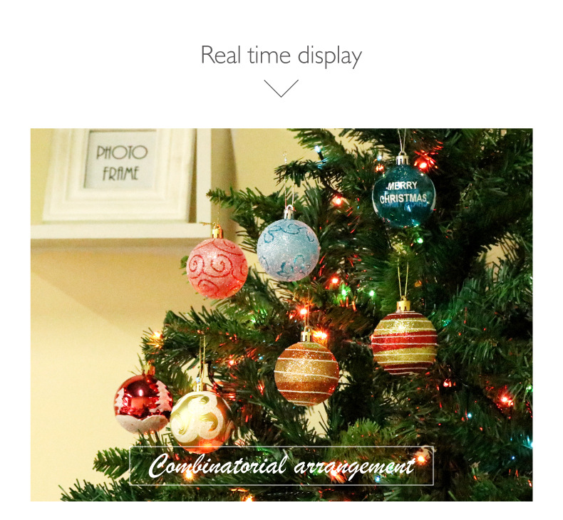 Christmas Ball Decoration Ball 6cm24 Colored Drawing Ball Package Christmas Decorations Christmas Tree Decorative Ball Barrel