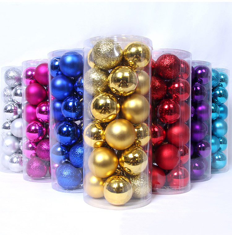 Factory Supply Plastic Barrel Bright Light Christmas Ball Christmas Decorating Ball Plastic Matte Ball Wholesale Christmas Gifts