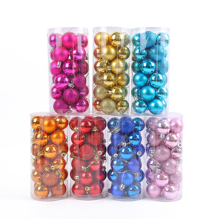 Factory Supply Plastic Barrel Bright Light Christmas Ball Christmas Decorating Ball Plastic Matte Ball Wholesale Christmas Gifts