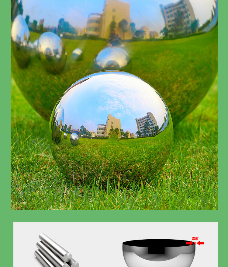 Ball Flowing Water Ornaments Hollow Floating Ball Christmas Ball Mirror Polished Ball 201 Stainless Steel Hollow Ball