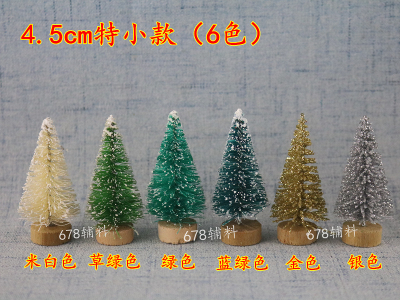 Bagged Mini Christmas Tree Sisal Silk Snow Tasong Decoration Small Christmas Tree Gold Silver Blue, Green and 