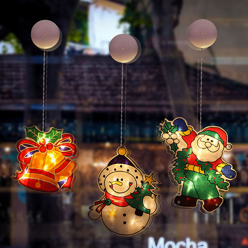 LED Christmas Lamp Jingling Bell Suction Lamp Room Window Christmas Tree Indoor Decorative Lamp Five-Pointed Star
