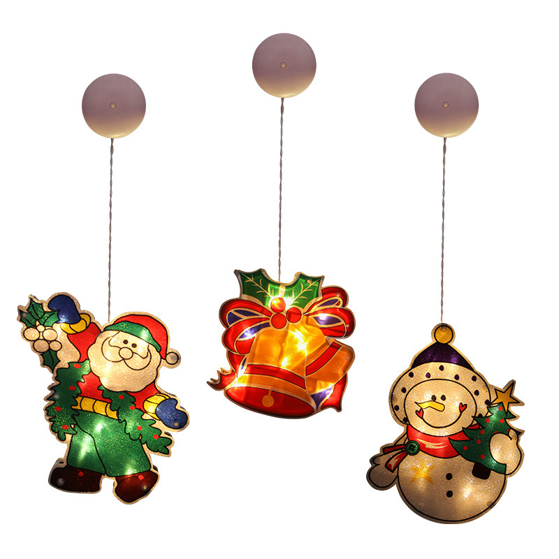 LED Christmas Lamp Jingling Bell Suction Lamp Room Window Christmas Tree Indoor Decorative Lamp Five-Pointed Star