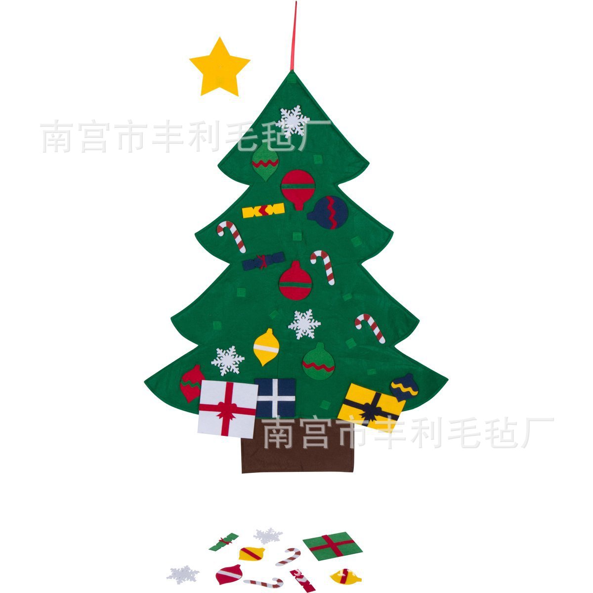 Christmas Tree Pendant Christmas Calendar Handmade Puzzle DIY Children&#039;s Christmas NonWoven Christmas Tree Decoration