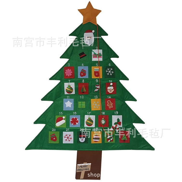 Christmas Tree Pendant Christmas Calendar Handmade Puzzle DIY Children's Christmas NonWoven Christmas Tree Decoration