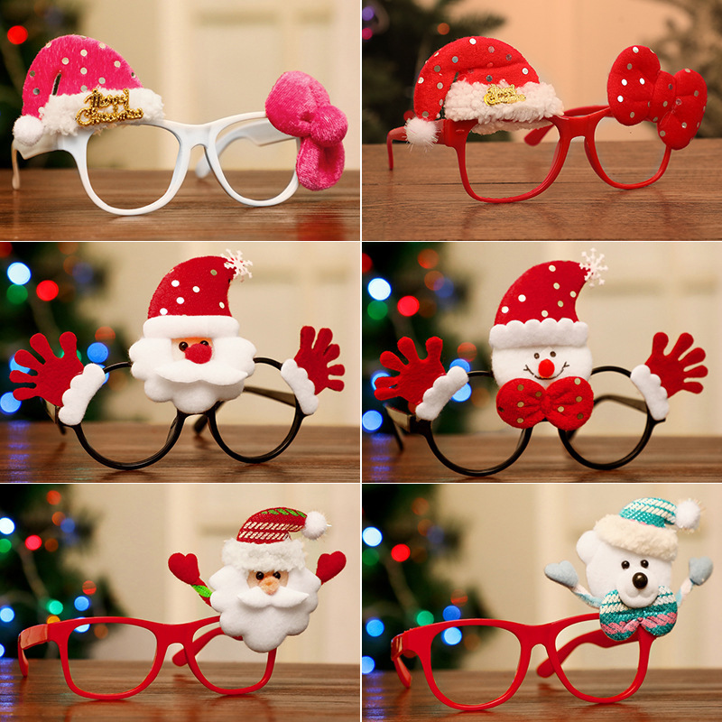 Christmas Glasses Adult and Children Dress up Props Kindergarten Party Shopping Mall Decoration Shopping Mall Activity Small Gifts