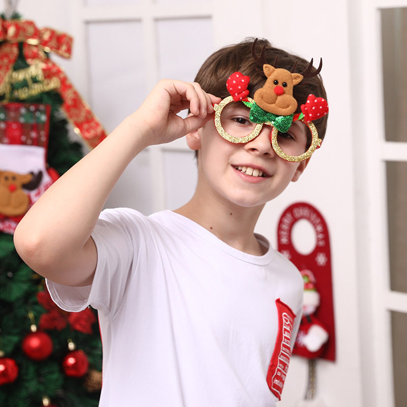 Christmas Glasses Adult and Children Dress up Props Kindergarten Party Shopping Mall Decoration Shopping Mall Activity Small Gifts