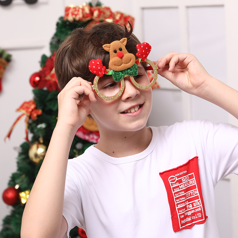 Christmas Glasses Adult and Children Dress up Props Kindergarten Party Shopping Mall Decoration Shopping Mall Activity Small Gifts