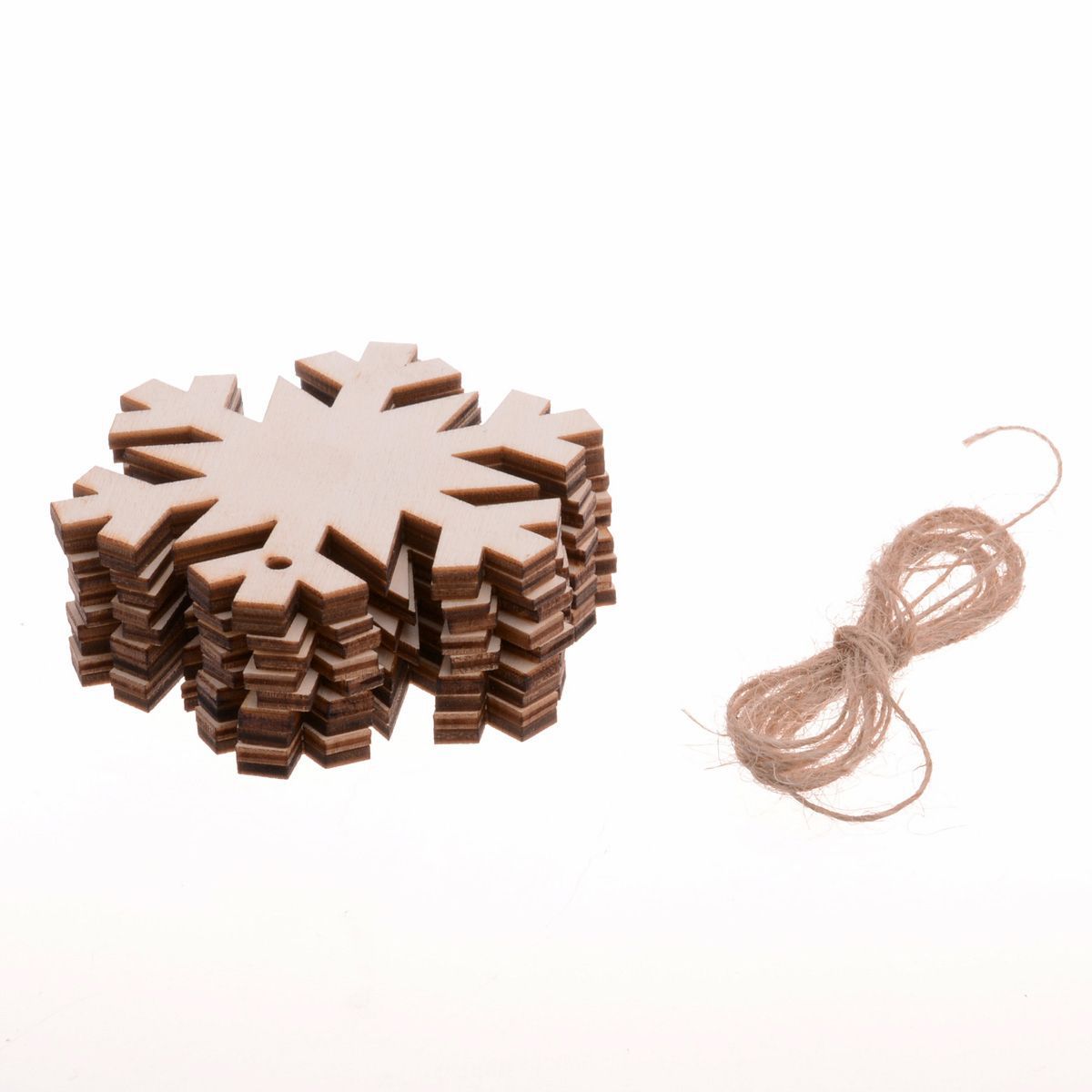 10pc/Pack Foreign Trade Hot Sale Wooden Craftwork Christmas Tree Snowflake Snowman Wood Piece Home Decorations Small Pendant
