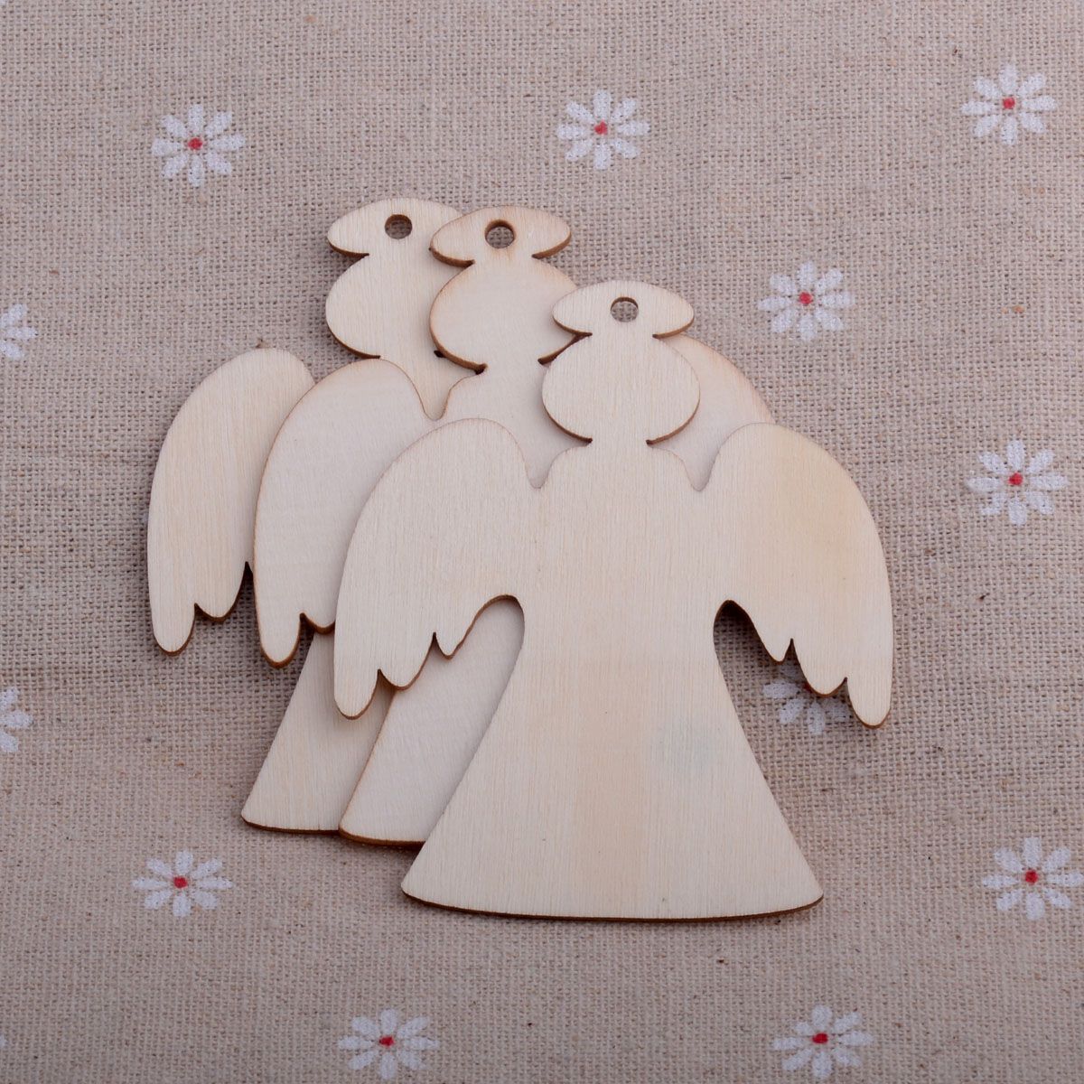 10pc/Pack Foreign Trade Hot Sale Wooden Craftwork Christmas Tree Snowflake Snowman Wood Piece Home Decorations Small Pendant