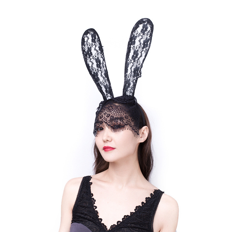 Nightclub Internet Celebrity Christmas Sexy Lace Veil Rabbit Ears Hair Hoop Party Headwear Prom Dress up Headwear Nightclub Internet Celebrity Christmas Sexy Lace Veil Rabbit Ears Hair Hoop Party Headwear Prom Dress up Headwear
