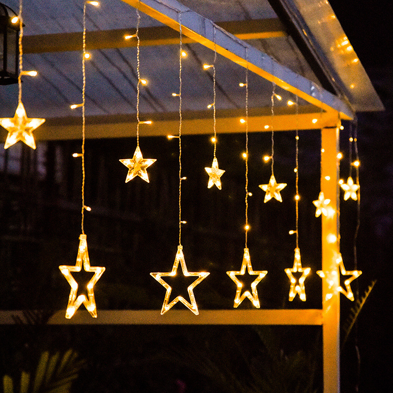 Led Remote Control Solar Star Light String Curtain Outdoor Light Waterproof Christmas Tree Colored Light Courtyard Decoration Small String