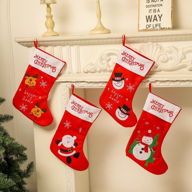 Christmas Stockings Candy Socks Gift Socks Adult and Children Christmas Tree Hanging Decoration Scene Dress up Party Home Party Decoration