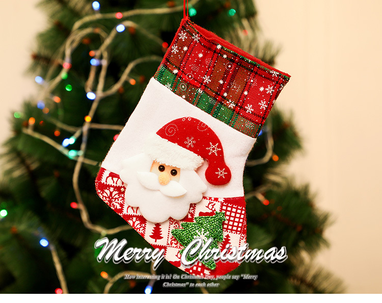 Christmas Stockings Candy Socks Gift Socks Adult and Children Christmas Tree Hanging Decoration Scene Dress up Party Home Party Decoration