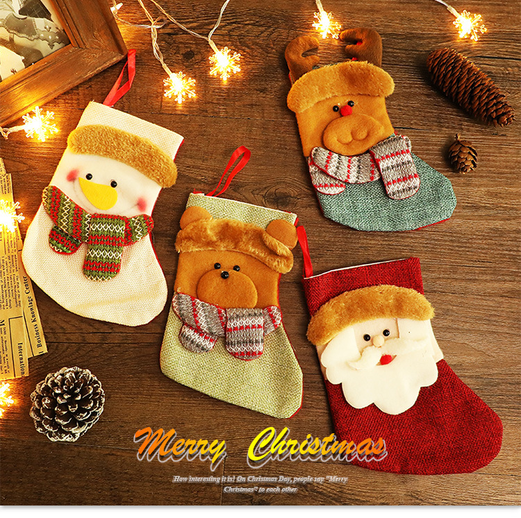 Christmas Stockings Candy Socks Gift Socks Adult and Children Christmas Tree Hanging Decoration Scene Dress up Party Home Party Decoration
