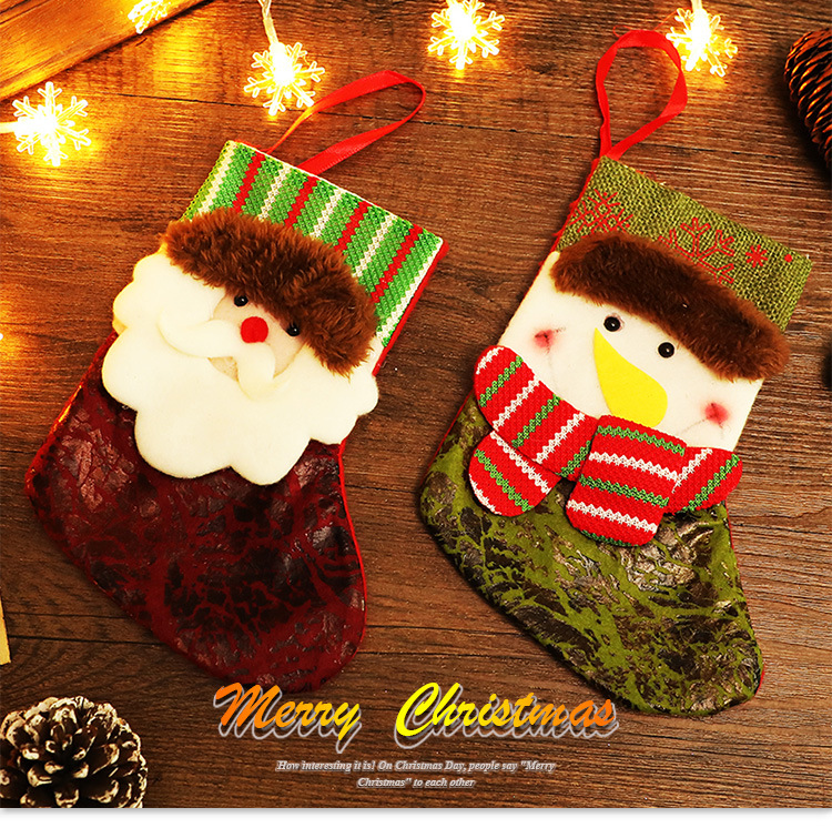 Christmas Stockings Candy Socks Gift Socks Adult and Children Christmas Tree Hanging Decoration Scene Dress up Party Home Party Decoration