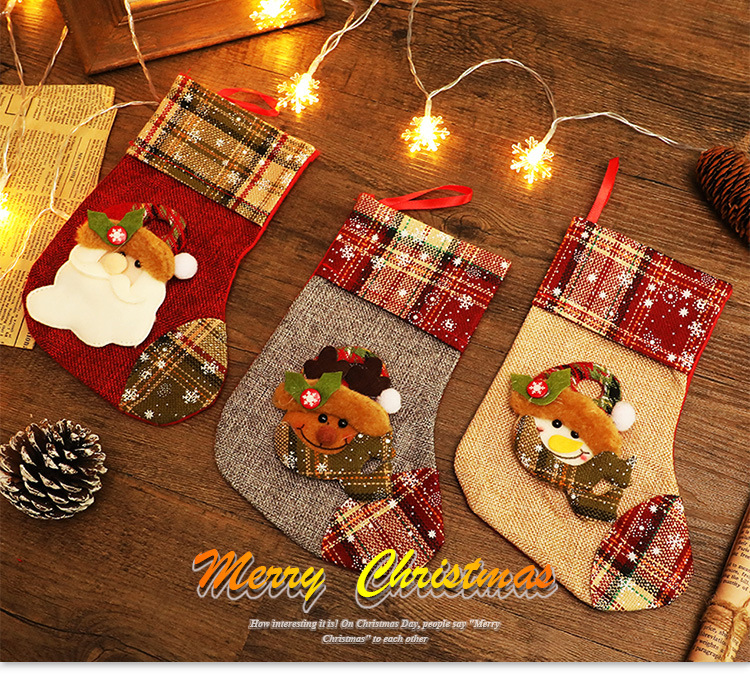 Christmas Stockings Candy Socks Gift Socks Adult and Children Christmas Tree Hanging Decoration Scene Dress up Party Home Party Decoration