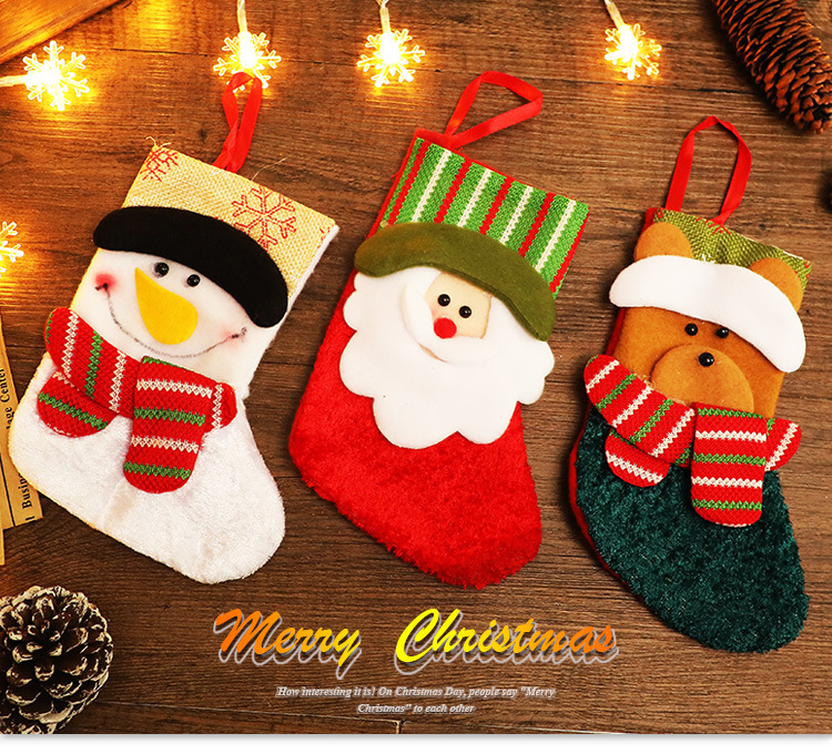 Christmas Stockings Candy Socks Gift Socks Adult and Children Christmas Tree Hanging Decoration Scene Dress up Party Home Party Decoration