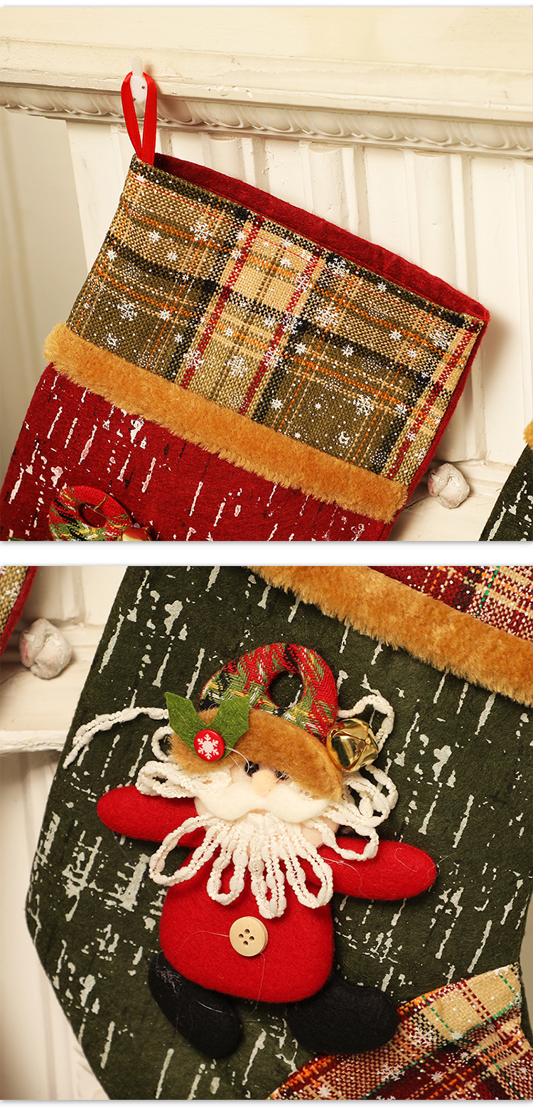 Christmas Stockings Candy Socks Gift Socks Adult and Children Christmas Tree Hanging Decoration Scene Dress up Party Home Party Decoration