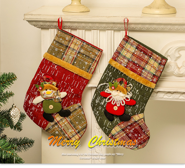 Christmas Stockings Candy Socks Gift Socks Adult and Children Christmas Tree Hanging Decoration Scene Dress up Party Home Party Decoration