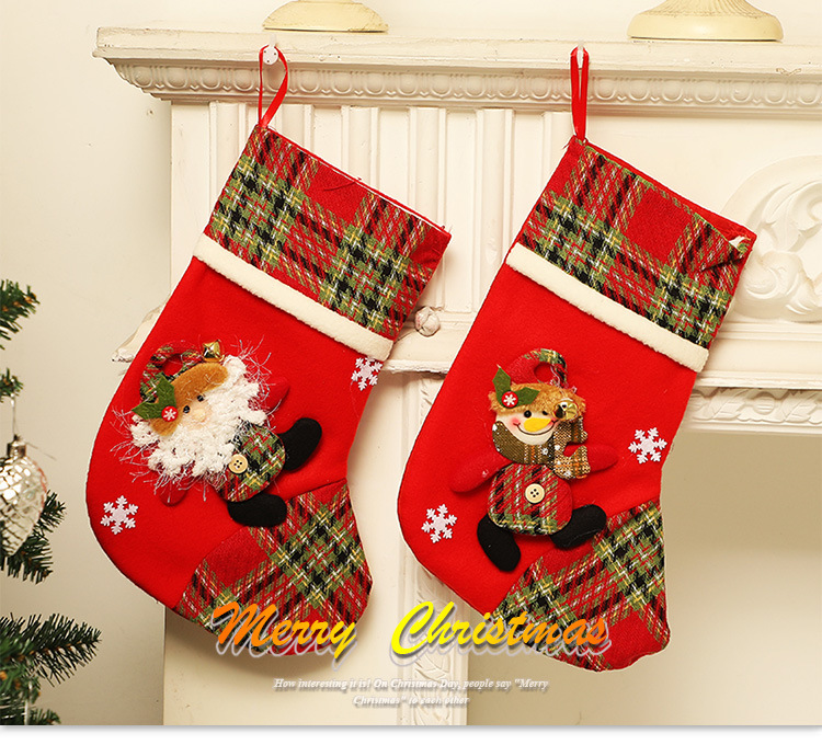 Christmas Stockings Candy Socks Gift Socks Adult and Children Christmas Tree Hanging Decoration Scene Dress up Party Home Party Decoration