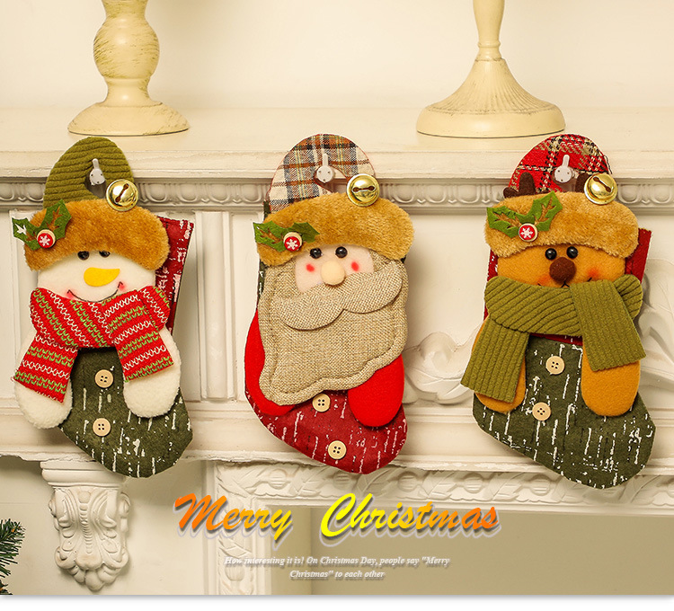 Christmas Stockings Candy Socks Gift Socks Adult and Children Christmas Tree Hanging Decoration Scene Dress up Party Home Party Decoration