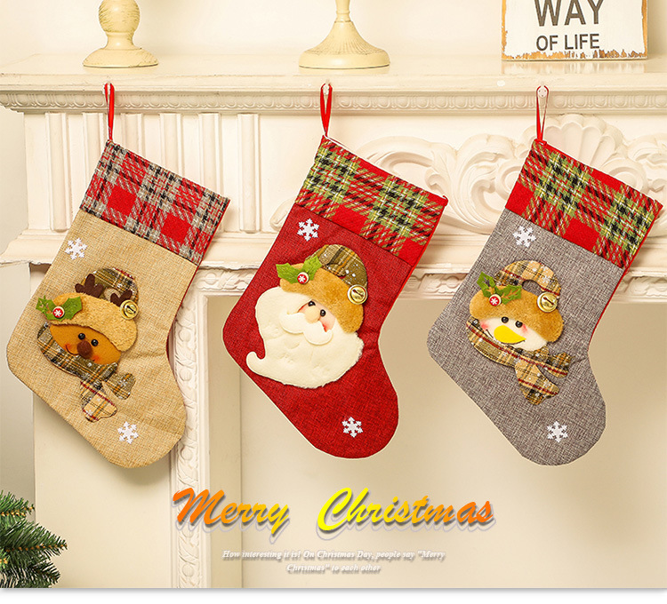 Christmas Stockings Candy Socks Gift Socks Adult and Children Christmas Tree Hanging Decoration Scene Dress up Party Home Party Decoration