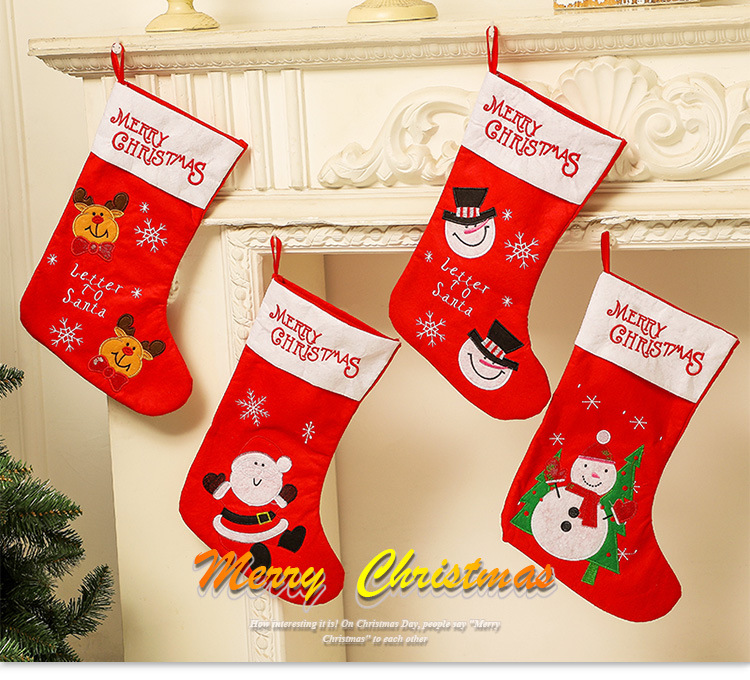 Christmas Stockings Candy Socks Gift Socks Adult and Children Christmas Tree Hanging Decoration Scene Dress up Party Home Party Decoration
