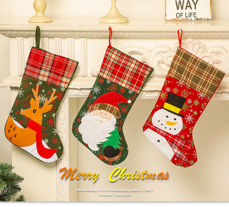Christmas Stockings Candy Socks Gift Socks Adult and Children Christmas Tree Hanging Decoration Scene Dress up Party Home Party Decoration