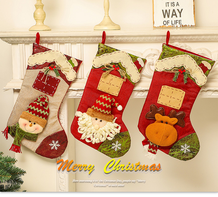 Christmas Stockings Candy Socks Gift Socks Adult and Children Christmas Tree Hanging Decoration Scene Dress up Party Home Party Decoration