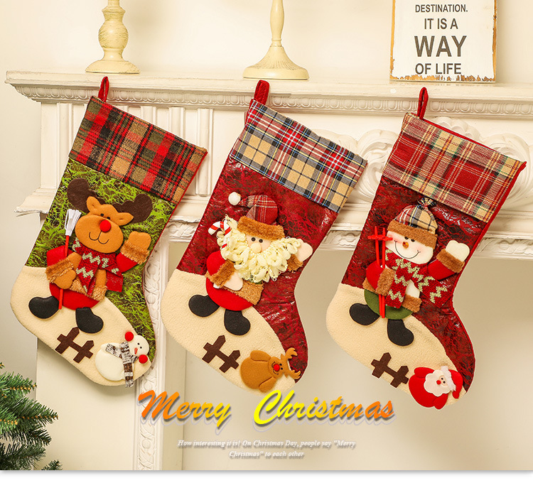 Christmas Stockings Candy Socks Gift Socks Adult and Children Christmas Tree Hanging Decoration Scene Dress up Party Home Party Decoration