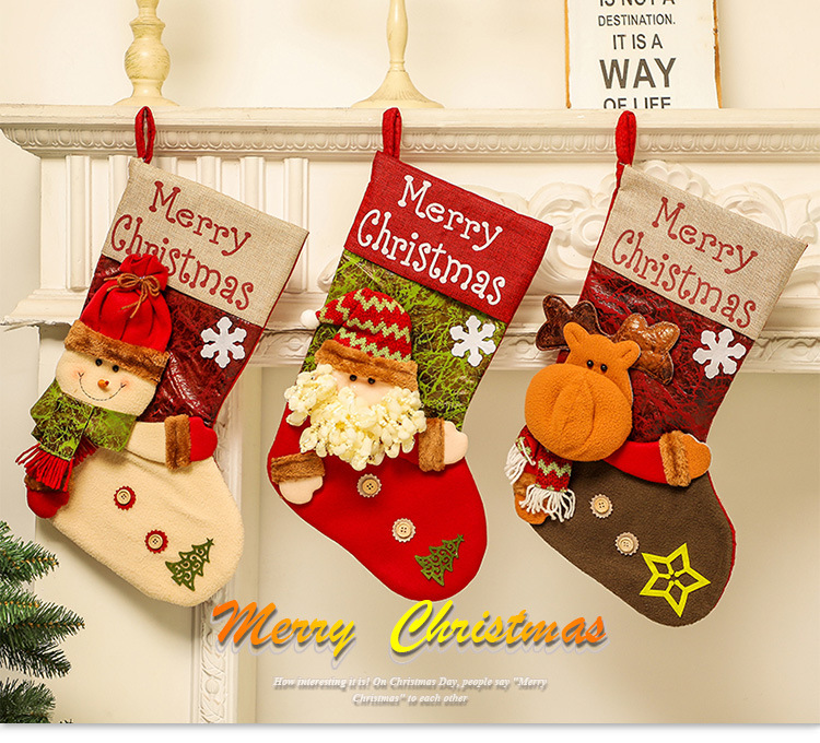 Christmas Stockings Candy Socks Gift Socks Adult and Children Christmas Tree Hanging Decoration Scene Dress up Party Home Party Decoration