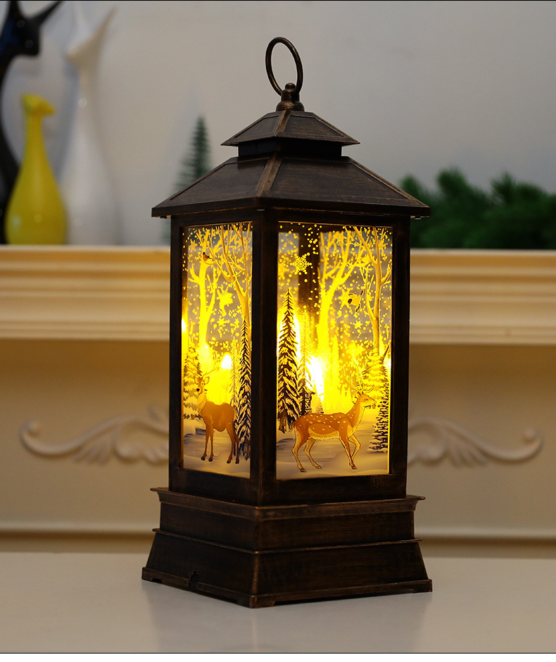 Cross-Border Wholesale Christmas Retro Led Large Size Storm Lantern Elderly David's Deer Snowman Decoration Storm Lantern Dress up Scene Cross-Border Wholesale Christmas Retro Led Large Size Storm Lantern Elderly David's Deer Snowman Decoration Storm Lantern Dress up Scene