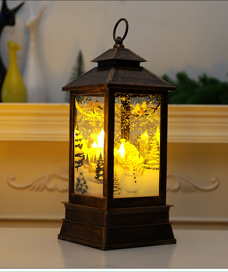Cross-Border Wholesale Christmas Retro Led Large Size Storm Lantern Elderly David's Deer Snowman Decoration Storm Lantern Dress up Scene Cross-Border Wholesale Christmas Retro Led Large Size Storm Lantern Elderly David's Deer Snowman Decoration Storm Lantern Dress up Scene