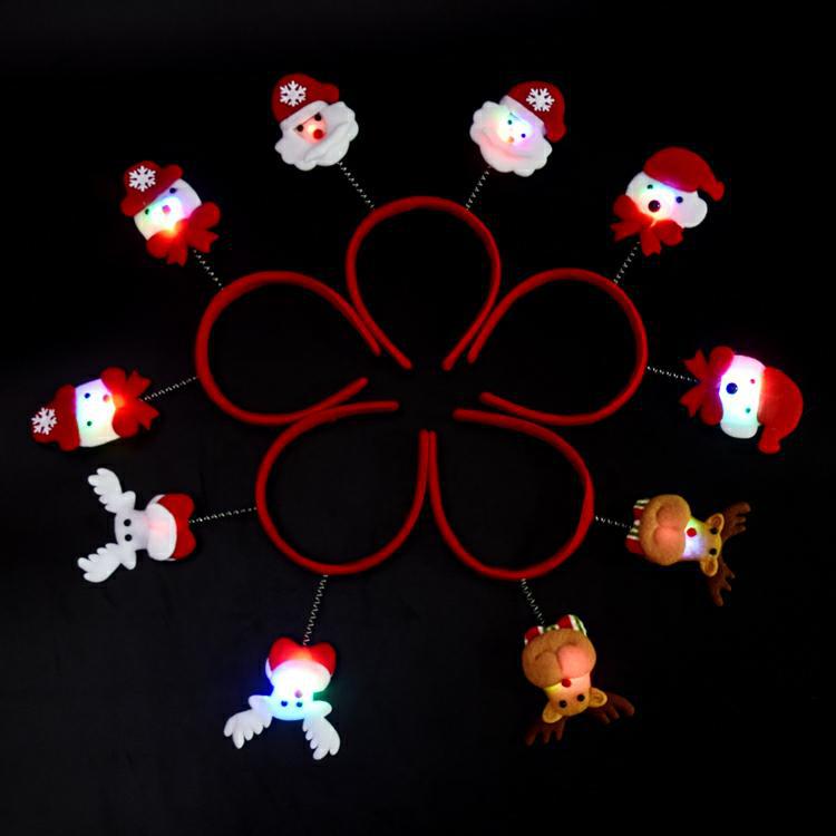 Christmas Decorations Adults and Children Dress up Christmas Luminous Head Buckle Luminous Headband Antlers Headband Christmas Hat
