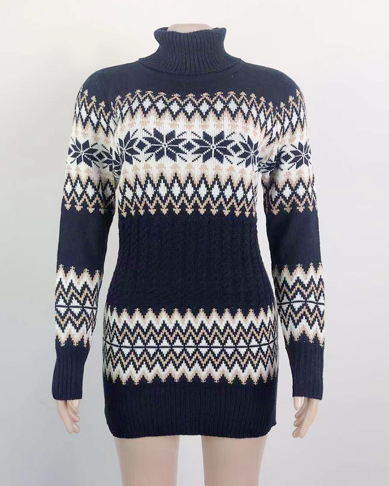 Aliexpress amazon hot style \"women 's Christmas turtleneck dress long snowflake pullover knitwear Aliexpress amazon hot style \"women 's Christmas turtleneck dress long snowflake pullover knitwear