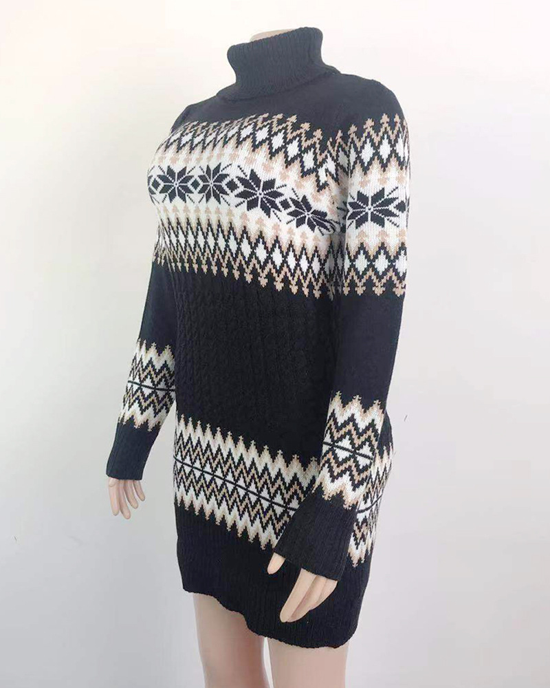 Aliexpress amazon hot style \"women 's Christmas turtleneck dress long snowflake pullover knitwear Aliexpress amazon hot style \"women 's Christmas turtleneck dress long snowflake pullover knitwear
