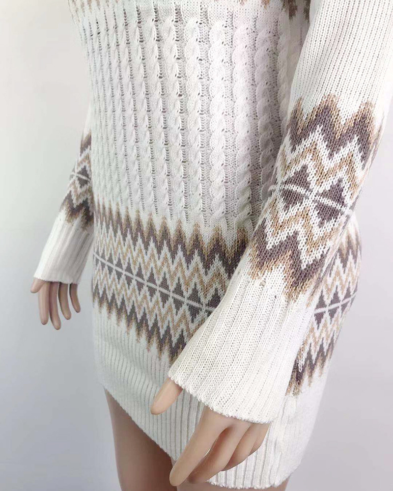 Aliexpress amazon hot style \"women 's Christmas turtleneck dress long snowflake pullover knitwear Aliexpress amazon hot style \"women 's Christmas turtleneck dress long snowflake pullover knitwear