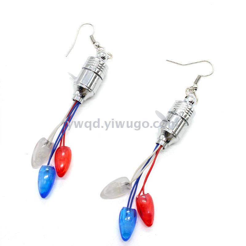 ZD Manufacturer Foreign Trade Popular Style LED Light-Emitting Earrings Knob Earrings Christmas Halloween Products Party Supplies