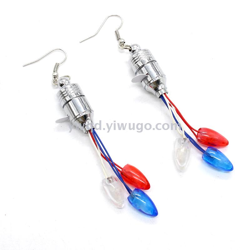 ZD Manufacturer Foreign Trade Popular Style LED Light-Emitting Earrings Knob Earrings Christmas Halloween Products Party Supplies