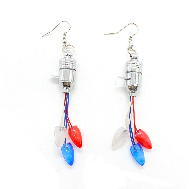ZD Manufacturer Foreign Trade Popular Style LED Light-Emitting Earrings Knob Earrings Christmas Halloween Products Party Supplies