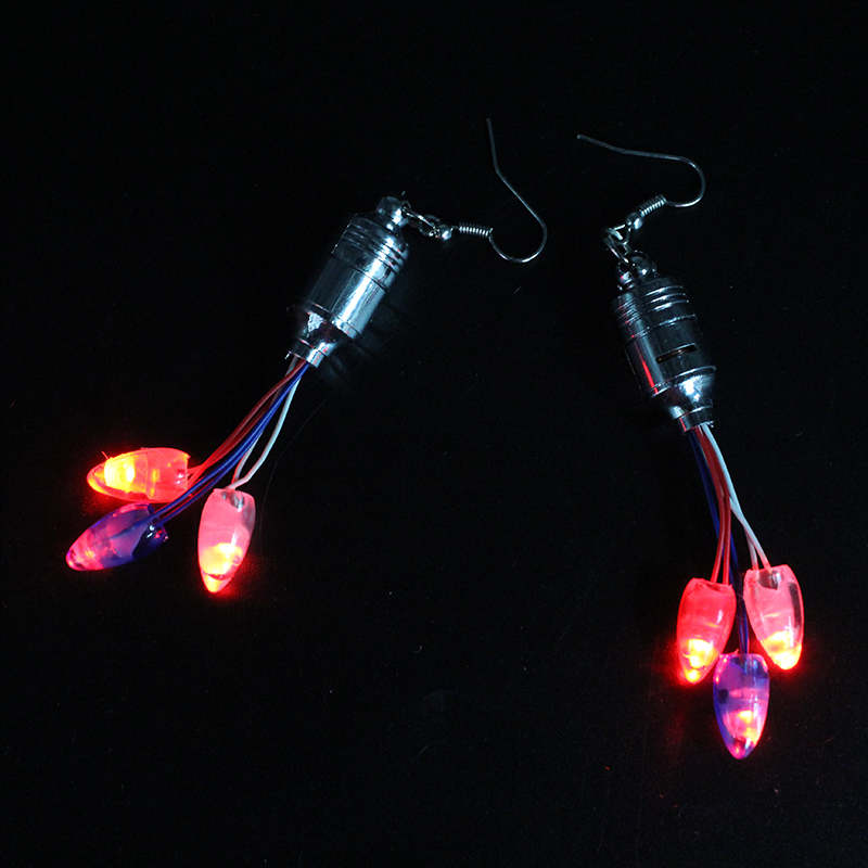 ZD Manufacturer Foreign Trade Popular Style LED Light-Emitting Earrings Knob Earrings Christmas Halloween Products Party Supplies