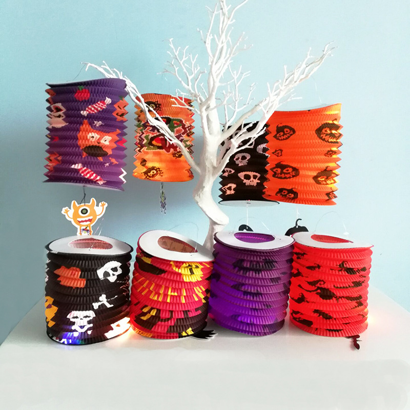 Halloween Organ Lantern Chinese Lantern Bar KTV Decoration Supplies Pumpkin Ghost Bat Collapsible Hair Dryer