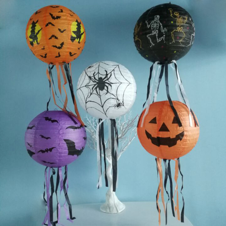 Halloween Organ Lantern Chinese Lantern Bar KTV Decoration Supplies Pumpkin Ghost Bat Collapsible Hair Dryer