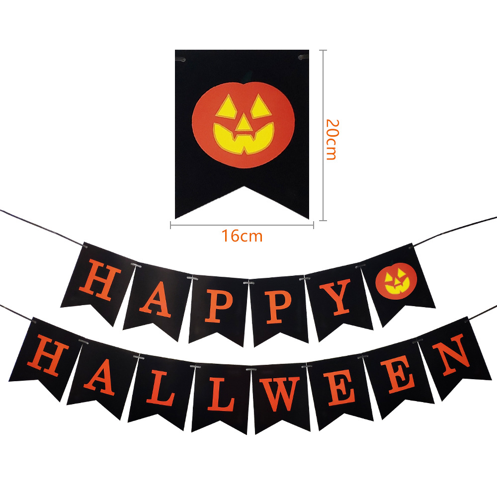 Halloween Black Mermaid Flag Party Decoration Layout Supplies Ghost Festival Bar Venue Flag Latte Art Pumpkin Background