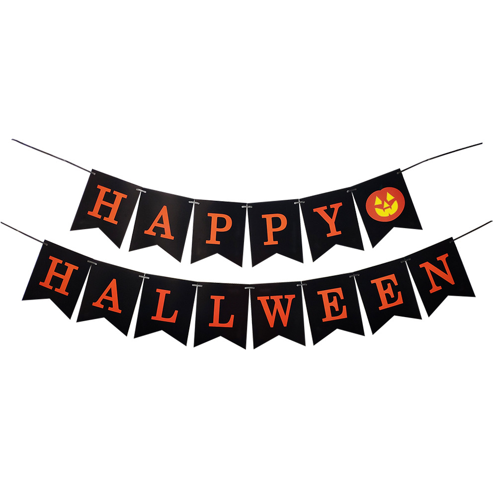Halloween Black Mermaid Flag Party Decoration Layout Supplies Ghost Festival Bar Venue Flag Latte Art Pumpkin Background