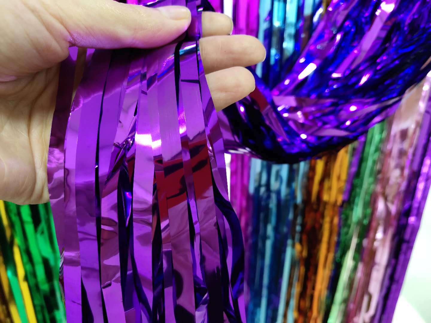 Tinsel Curtain Halloween Wedding Birthday Party Layout Supplies Wedding Room Background Decoration Curtain of Rain 1 M * 2 M